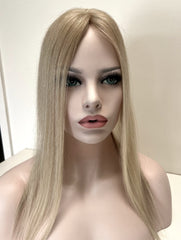 Light Ash Blonde Highlight Hair Toppers - 18" -1.8x6 Base