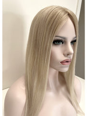 Light Ash Blonde Highlight Hair Toppers - 18" -1.8x6 Base