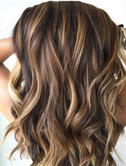 #2/22/4/10 "BRONZED BEAUTY" BROWN ROOTS TO LIGHT BROWN WEFT