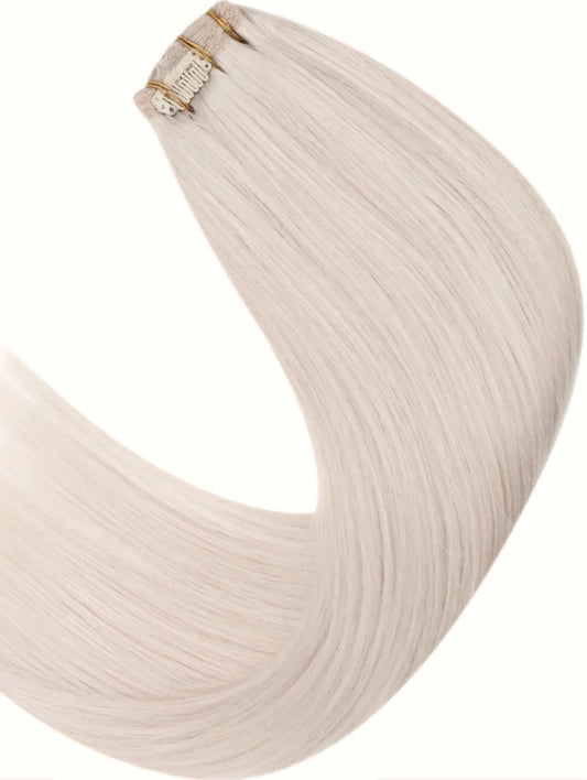 Extra thick virgin remy cream blonde clip in hair extensions