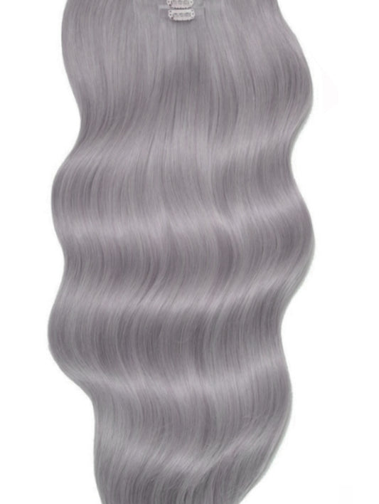GREY EXTRA THICK CLIP IN HAIR EXTENSIONS