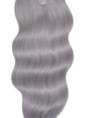 GREY EXTRA THICK CLIP IN HAIR EXTENSIONS 