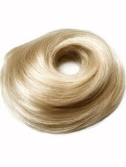 #60 golden blonde human hair bun scrunchie, elastic human hair bun