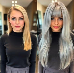 #METALLIC LIGHT SILVER GREY TAPE HAIR EXTENSIONS