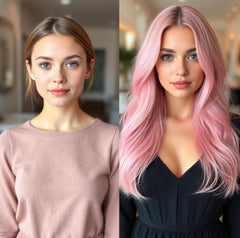 #BUBBLEGUM BLONDE PASTEL PINK TAPE HAIR EXTENSIONS