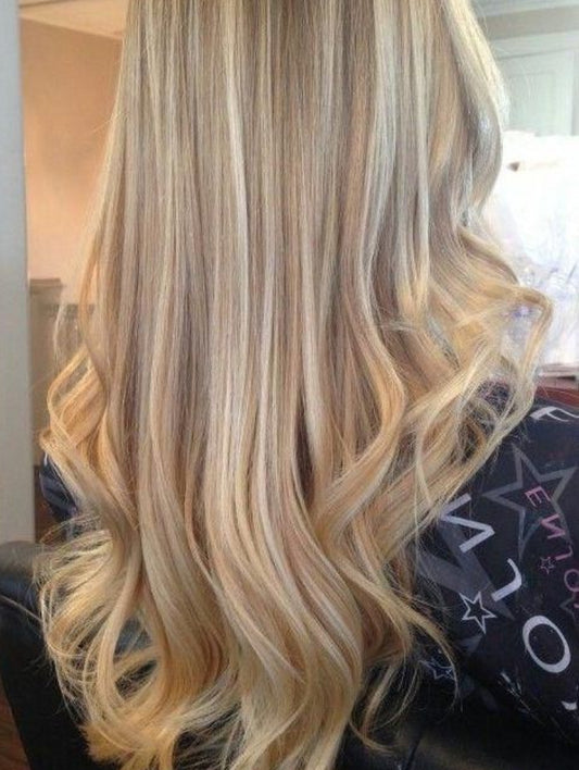 #22/613 "PRINCESS" BLONDE HIGHLIGHT MICROBEAD HAIR EXTENSIONS