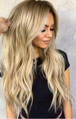 RUSSIAN #14/22/613 "CHANEL" DARK BLONDE ROOT STRETCH TAPE HAIR EXTENSIONS