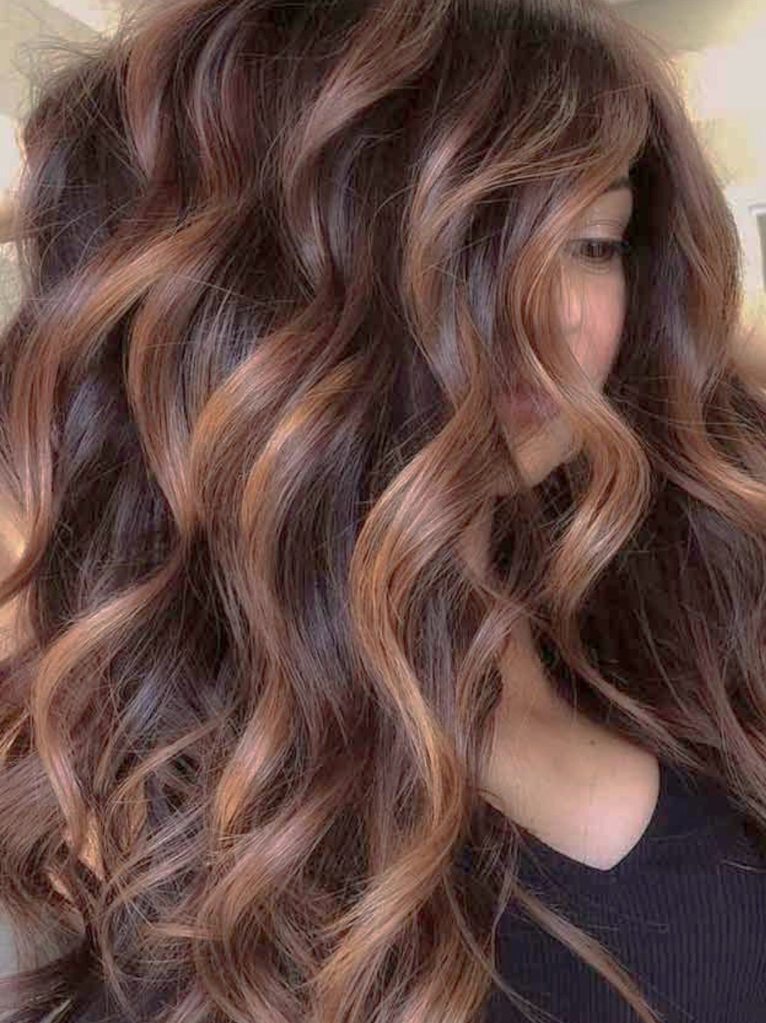 auburn and brown balayage