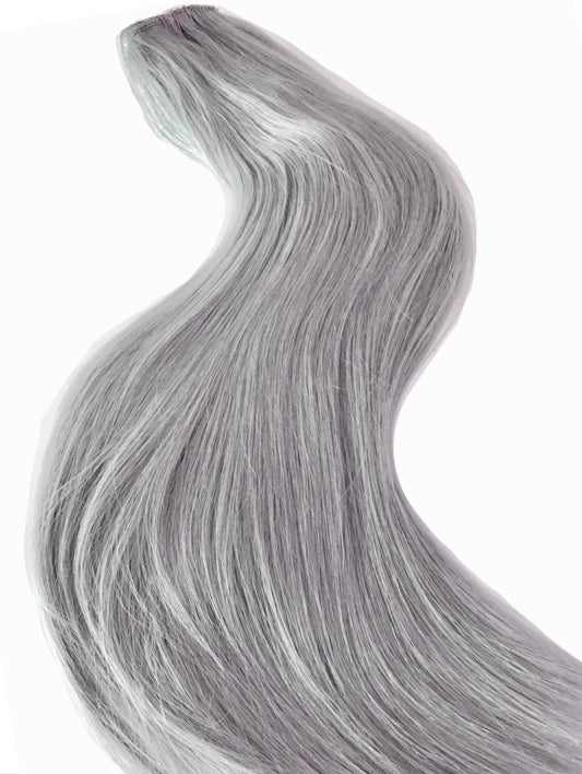 #SILVER METALLIC BLONDE WEFT EXTRA THICK 110g HAIR EXTENSIONS