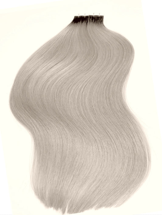 "SNOW STORM" 1B- ICE BLONDE BALAYAGE ROOT STRETCH REMY HAIR EXTENSIONS