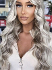#18/613 "BEVERLY HILLS" ASH BLONDE HIGHLIGHT REMY WEFT HAIR EXTENSIONS