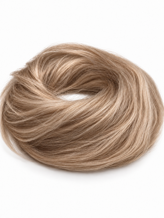 #16/613 Beige Blonde Highlight Hair Bun Scrunchie – 100% Remy Human Hair Volume Bun Extension