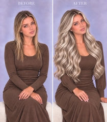 ASH BLONDE HIGHLIGHTED TAPE HAIR EXTENSIONS