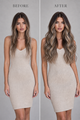 DARK ASH BROWN TO DARK BLONDE BALAYAGE TAPE HAIR EXTENSIONS