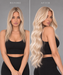 VANILLA BLONDE HIGHLIGHT RUSSIAN WAVY TAPE HAIR EXTENSIONS (Copy)