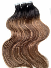 BALAYAGE BLACK ROOTS TO BROWN HIGHLIGHT
