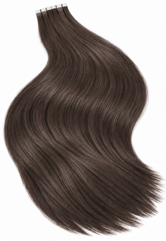 #2 RICH CHOCOLATE DARK BROWN RUSSIAN TAPE HAIR EXTENSIONS