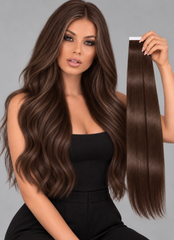 MEDIUM BROWN MEDIUM BROWN TAPE HAIR EXTENSIONS