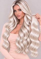 CREAM BLONDE HIGHLIGHT RUSSIAN WAVY TAPE HAIR EXTENSIONS