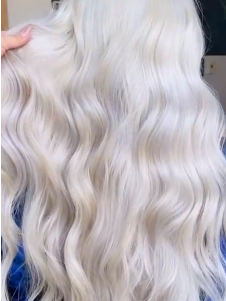 cream blonde halo flip in hair extensions