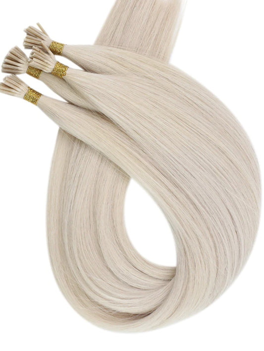 cream blonde I tip hair extensions