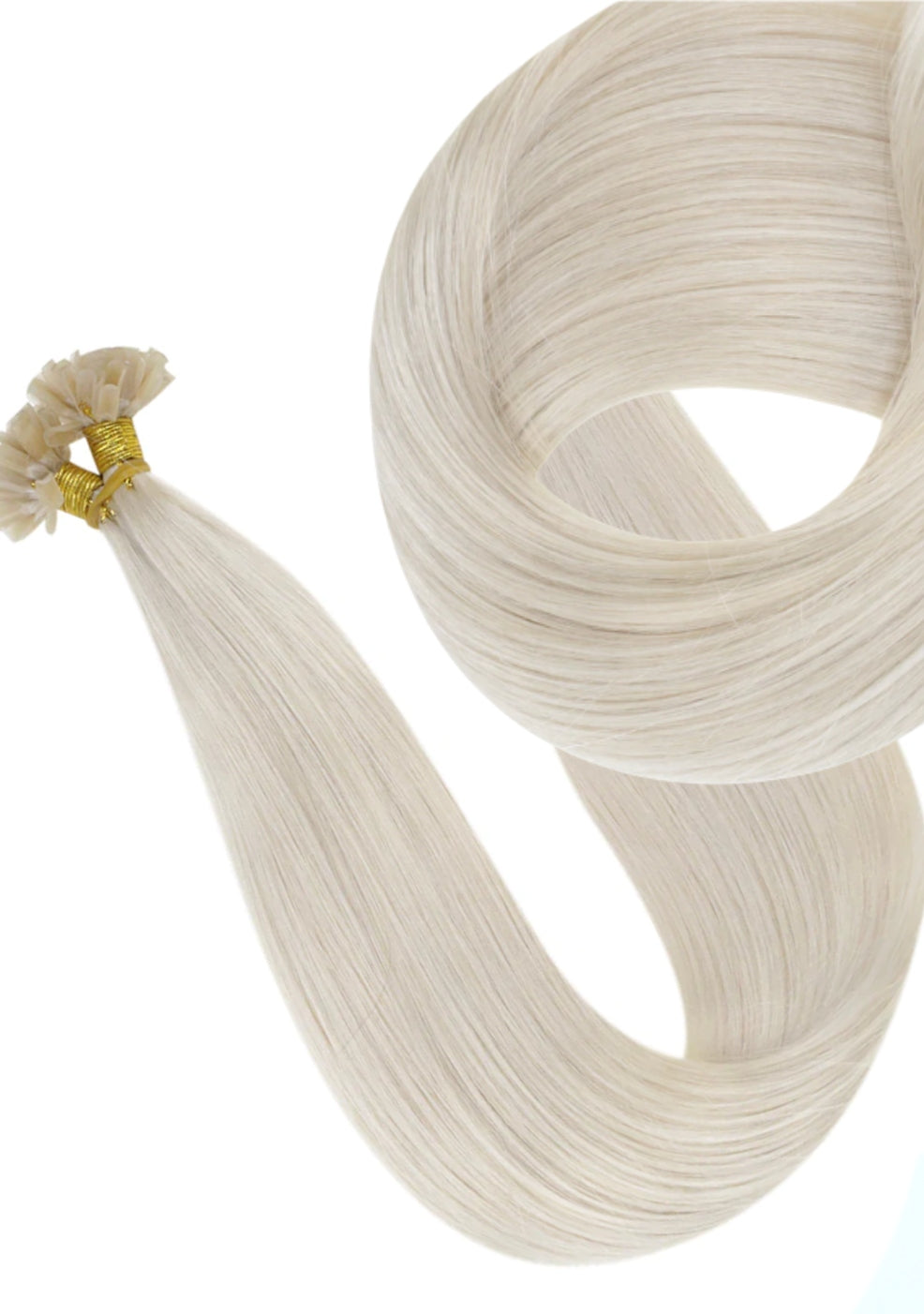 #CREAMY BLONDE LIGHT CREAM BLONDE KERATIN BOND HAIR EXTENSIONS 