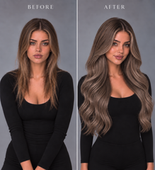 #10 LIGHT ASH BROWN TAPE HAIR EXTENSIONS