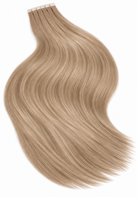 Caramel blonde remy tape hair extensions