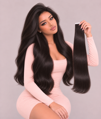 #1B DARKEST BROWN BABYLIGHT TAPE HAIR EXTENSIONS