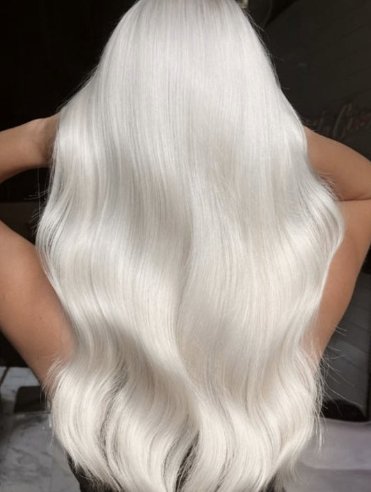 #ICY BLONDE WHITE BLONDE MICRO BEAD HAIR EXTENSIONS