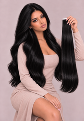 #1 EBONY JET BLACK TAPE HAIR EXTENSIONS