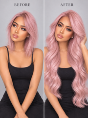#BUBBLEGUM BLONDE PASTEL PINK RUSSIAN TAPE HAIR EXTENSIONS