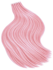 #BUBBLEGUM BLONDE PASTEL PINK RUSSIAN TAPE HAIR EXTENSIONS