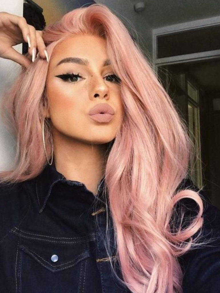 #BUBBLEGUM BLONDE - BABY PINK / PASTEL PINK - TAPE-IN HAIR EXTENSIONS