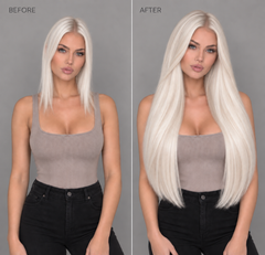 PLATINUM BLONDE HIGHLIGHTED REMY TAPE HAIR EXTENSIONS