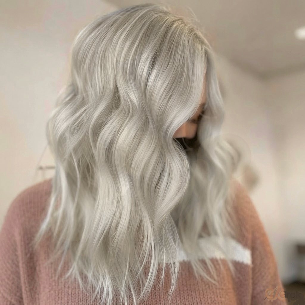 silver platinum blondehair extensions