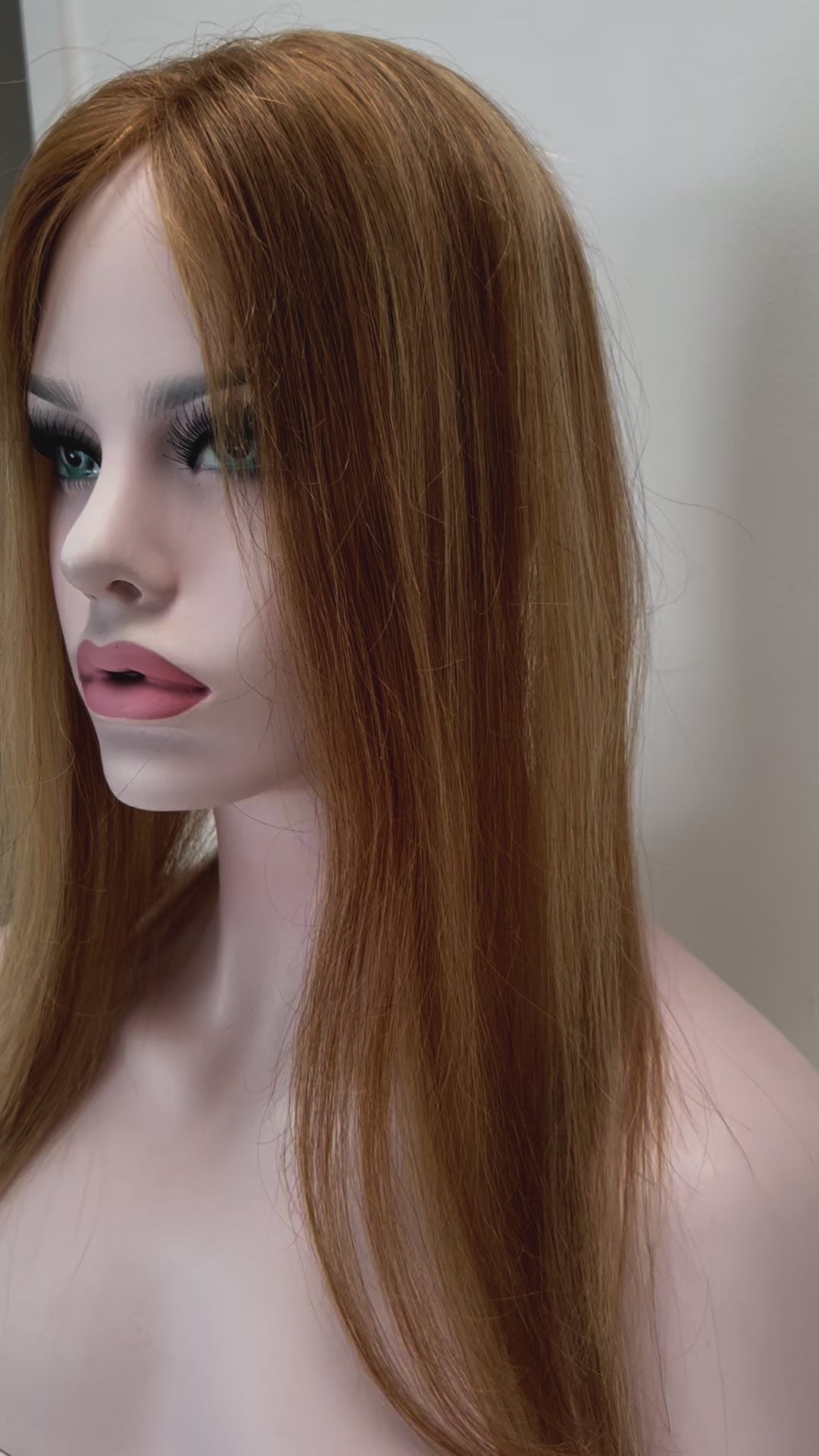 Strawberry Blonde Highlight Hair Toppers - 18" -1.8x6 Base