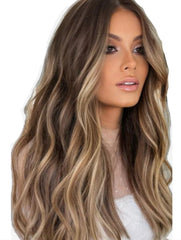 #2/14/16 BROWN TO CARAMEL BALAYAGE CLIP IN HAIR EXTENSIONS