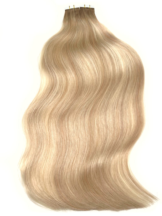 #14/18/14 "IBIZA BLONDE" ASH BLONDE BLONDE BALAYAGE TAPE HAIR EXTENSIONS