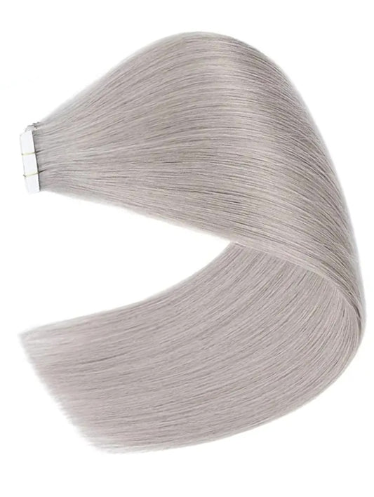 Silver blonde premium remy tape hair extensions