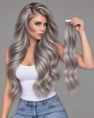 ULTRA ASH BLONDE HIGHLIGHTED TAPE HAIR EXTENSIONS