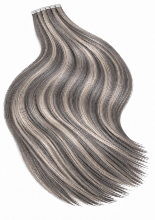 ULTRA ASH BLONDE HIGHLIGHTED TAPE HAIR EXTENSIONS