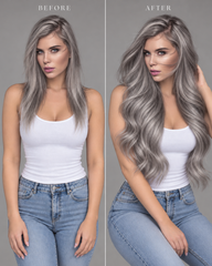 ULTRA ASH BLONDE HIGHLIGHTED TAPE HAIR EXTENSIONS