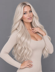CREAM BLONDE HIGHLIGHT RUSSIAN WAVY TAPE HAIR EXTENSIONS