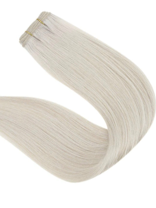 Russian weft
white ice blonde weft hair extensions