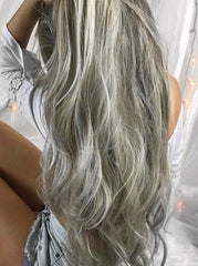 ash blonde light blonde highlight hair extensions