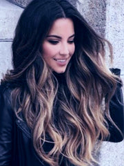 #1/10/18 "CIARRA" BLACK ROOTS LIGHT BROWN & DARK ASH BLONDE FOILS TAPE-IN HAIR EXTENSIONS - Pure Tape Hair Extensions