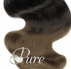 #1b / 6 - ULTIMATE CLIP-IN HAIR EXTENSIONS - Dark Brown To Light Brown 22" - Pure Tape Hair Extensions