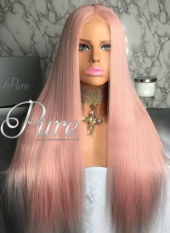 Lace Wig - Rose Gold - 180% Density - 24" - Pure Tape Hair Extensions 