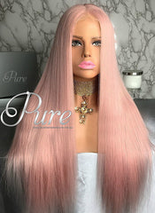 Lace Wig - Rose Gold - 180% Density - 24" - Pure Tape Hair Extensions